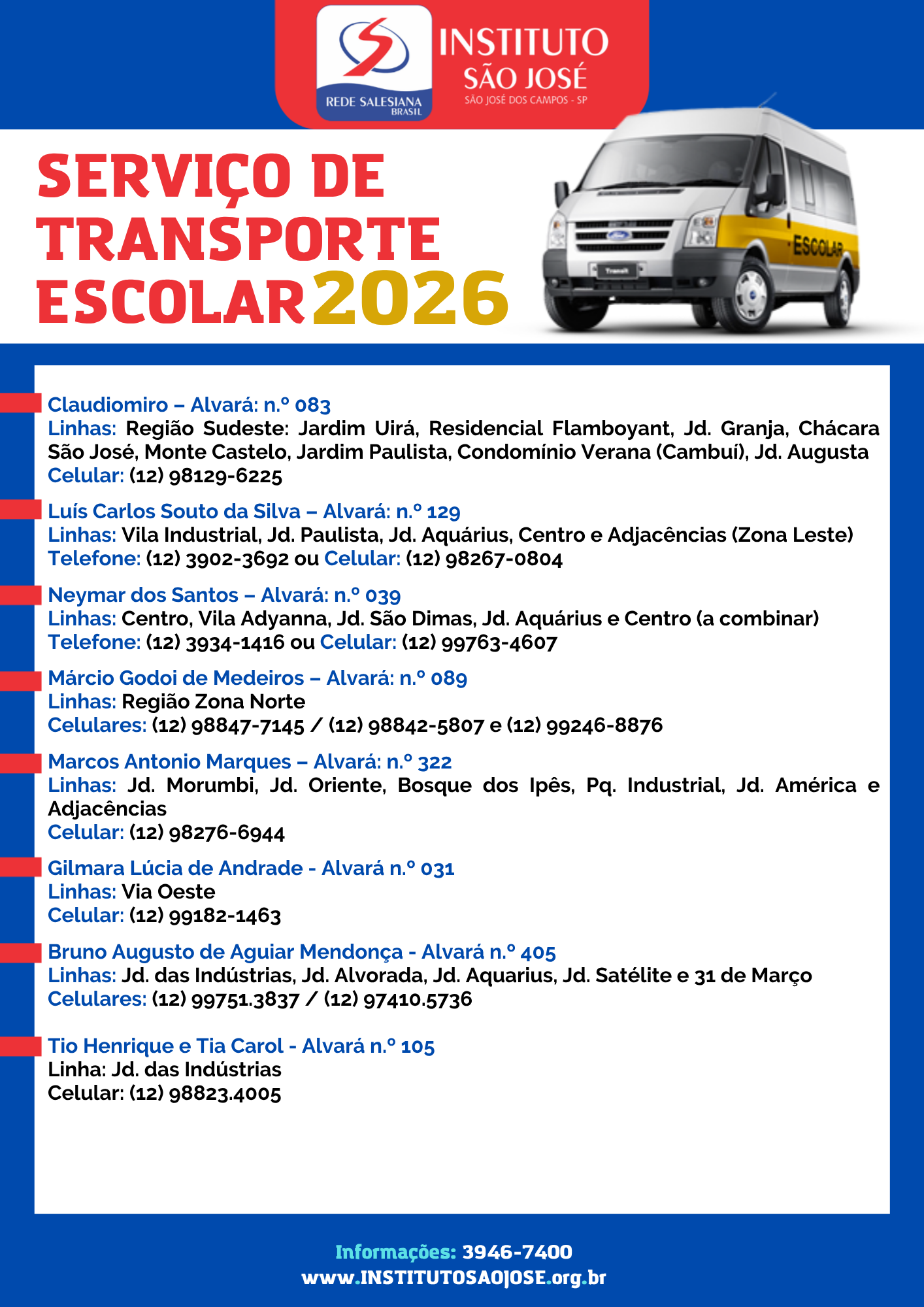 Transporte Escolar - ISJ 2024